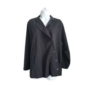 EUC Spirithouse Diagonal Coat Size S/M Black Button Polyester Blend One Pocket